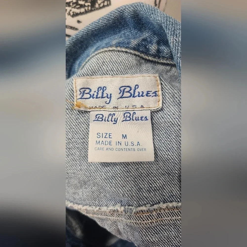 Vintage 90s Billy Blues Denim Vest Pockets Womens Size Medium USA Made - Picture 10 of 13